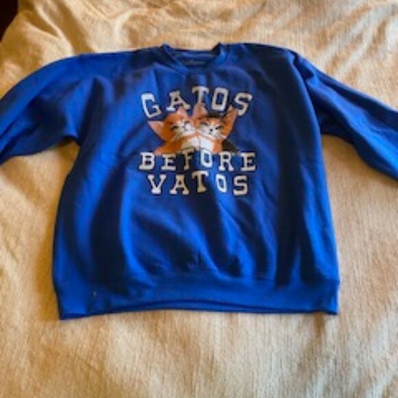 Blue Crewneck Cat Sweater - Picture 2 of 3